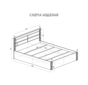 МС Монако Кровать 1,6 м КР-16 без основания (Ясень белый/F12)