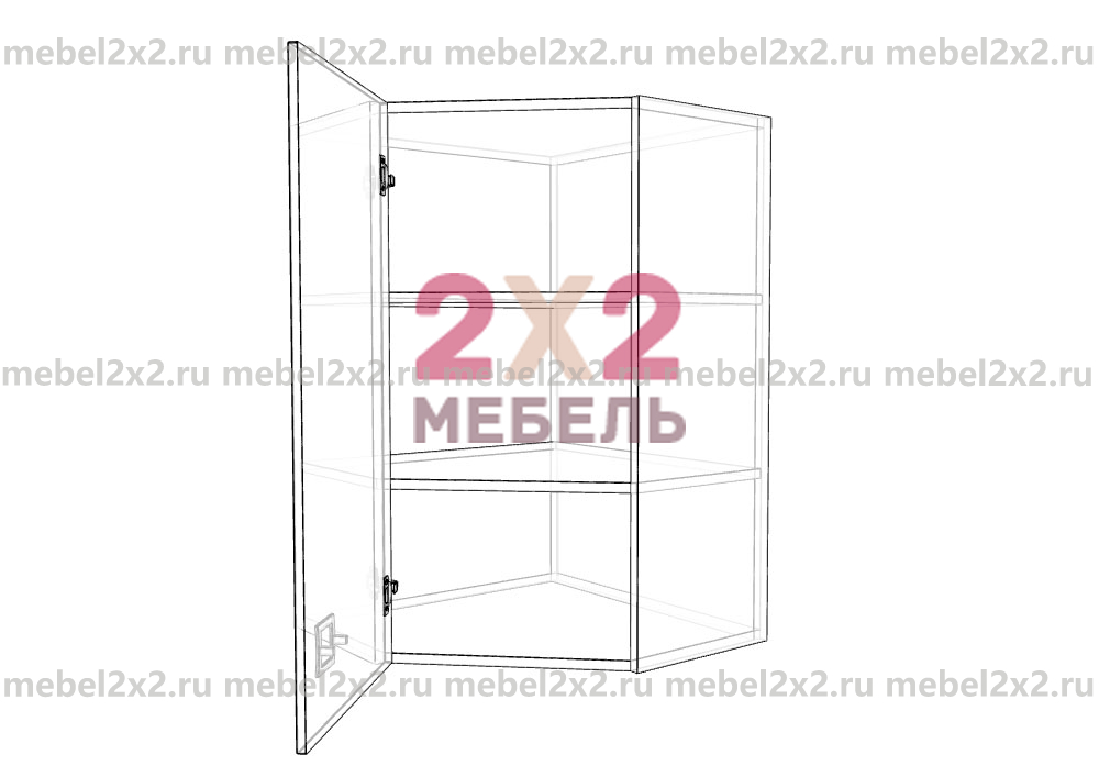 КМ La cucina molto bella Шкаф навесной угловой Высокий 1-дверный 600 (№121)