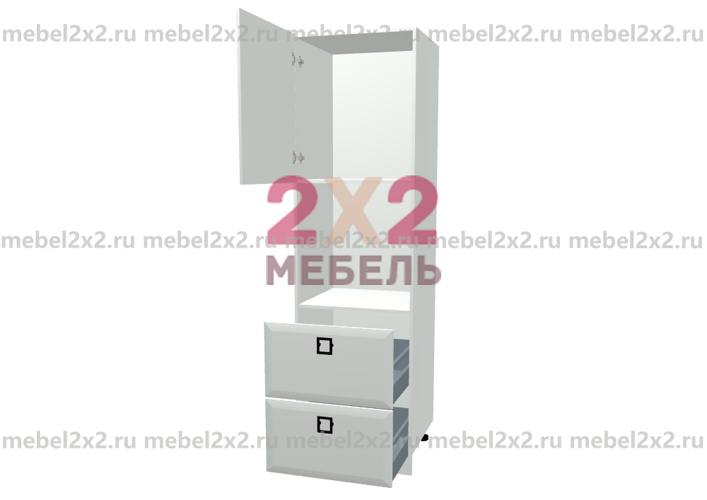 КМ La cucina molto bella ЛДСП Пенал под духовку с ящиками 600 (№164) Наполнение 2-ящика 600 - Люкс Push-to-Open (Blum)