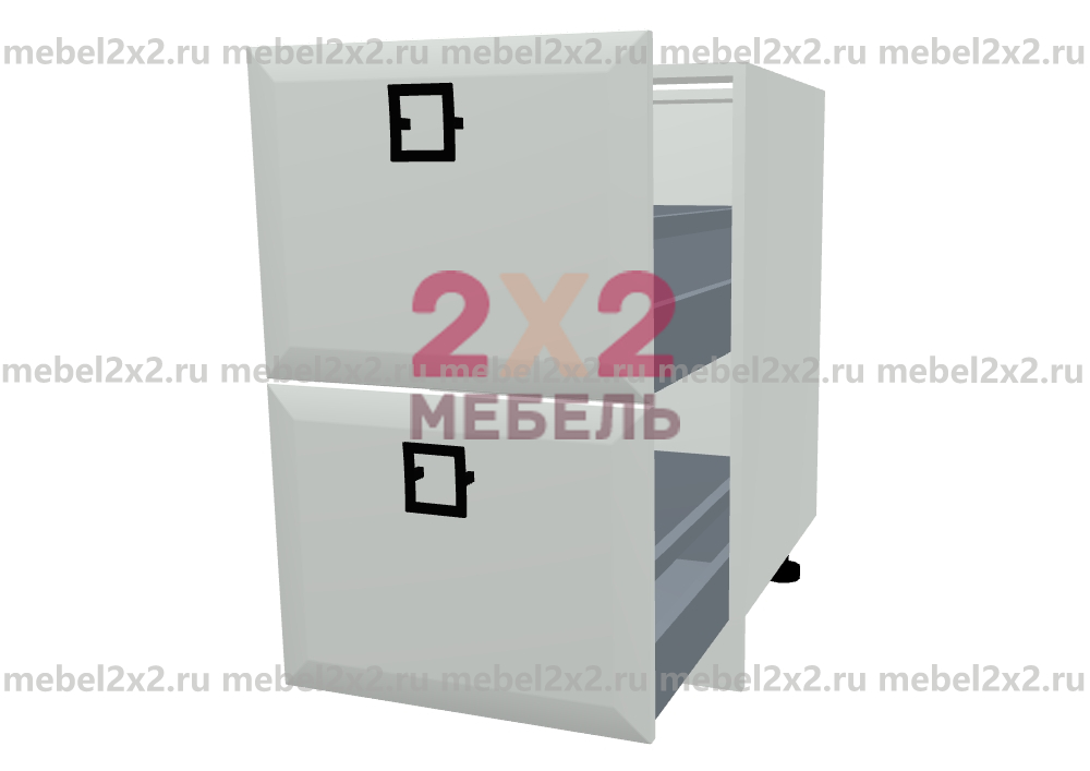 КМ La cucina molto bella ЛДСП Стол рабочий 2-х ящиковый 450 (№146) Наполнение 2-ящика 450 - Стандарт с доводчиком (Boyard)