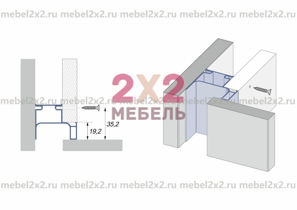 КМ La cucina molto bella Мебельная ручка GOLA вертикальная BALANCE RP054BL.1/000/4100 (Длина 4100 мм)