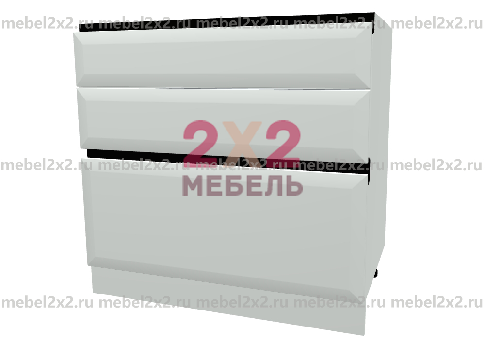 КМ La cucina molto bella Стол рабочий 3-х ящиковый 900 РУЧКА GOLA (№144) Наполнение 3-ящика 900 - Стандарт Push-to-Open (Boyard)