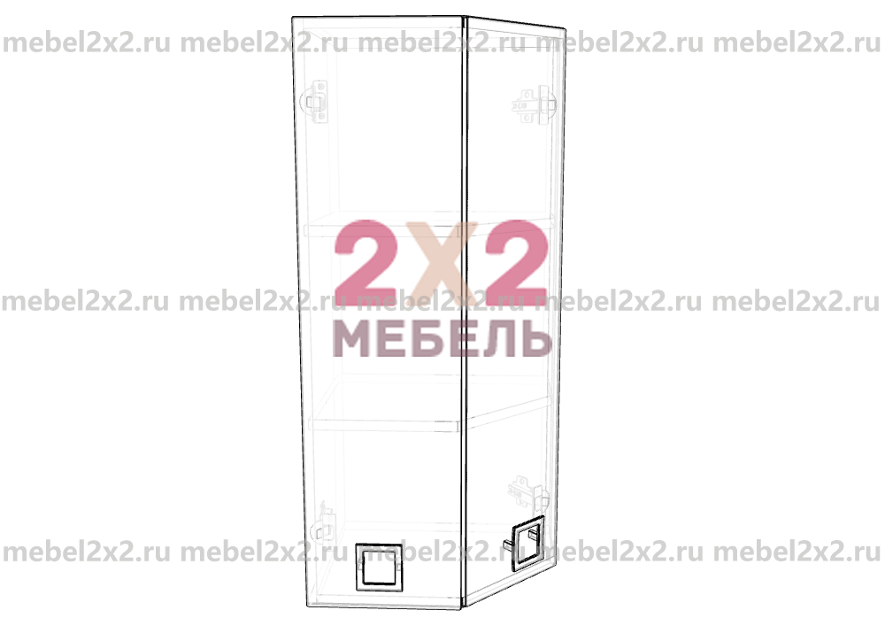 КМ La cucina molto bella ЛДСП Шкаф навесной торцевой Высокий 2-х дверный  400 (№123)