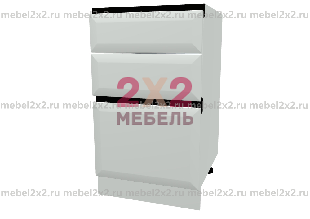 КМ La cucina molto bella Стол рабочий 3-х ящиковый 500 РУЧКА GOLA (№141) Наполнение 3-ящика 500 - Премиум с доводчиком (Firmax)