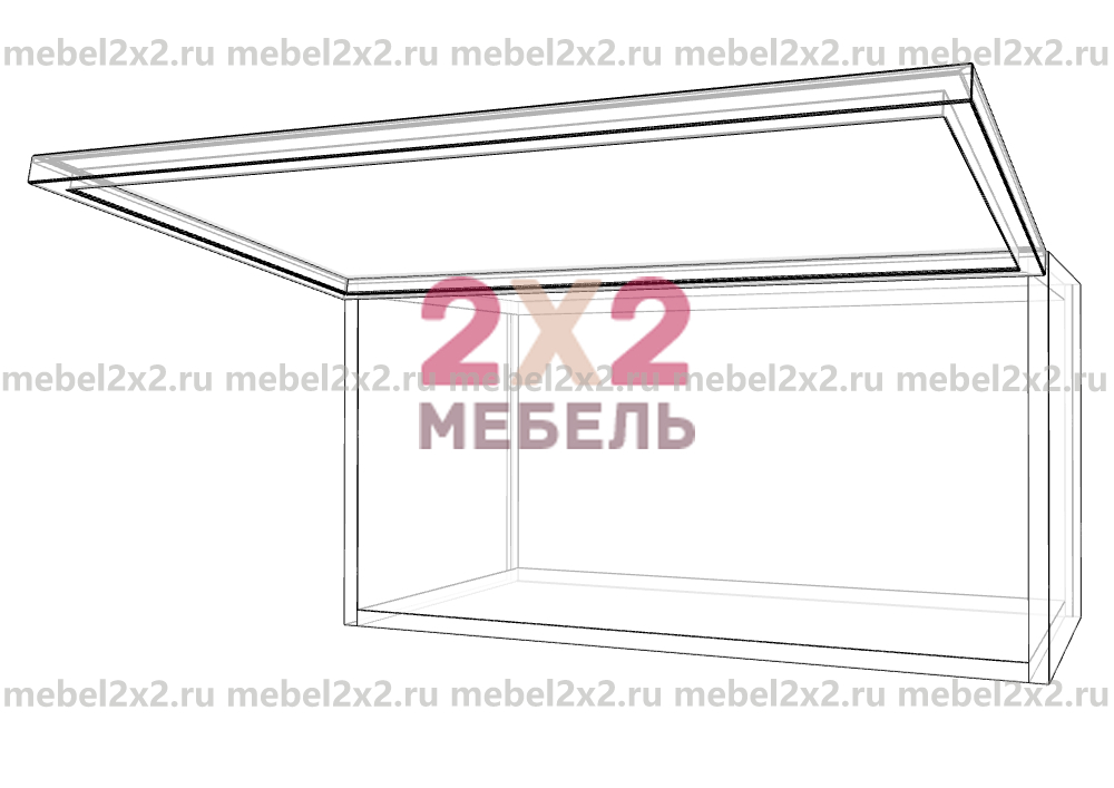 КМ La cucina molto bella ЛДСП Антресоль глубокая со стеклом 700 (№32)