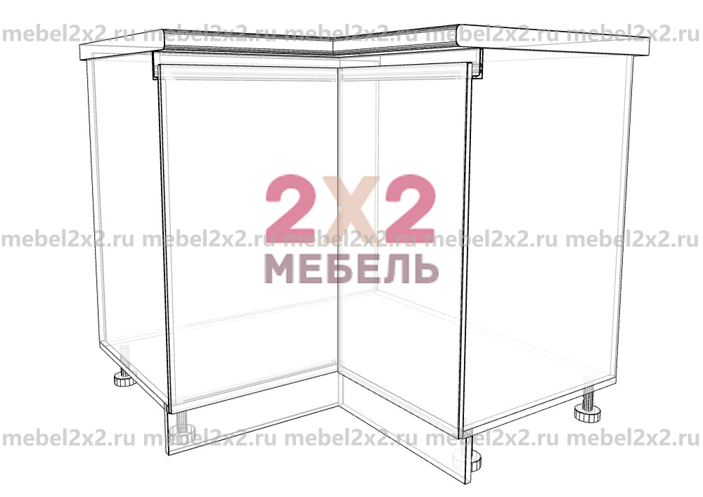 КМ La cucina molto bella Стол рабочий угловой 1000х1000 РУЧКА GOLA (№160)