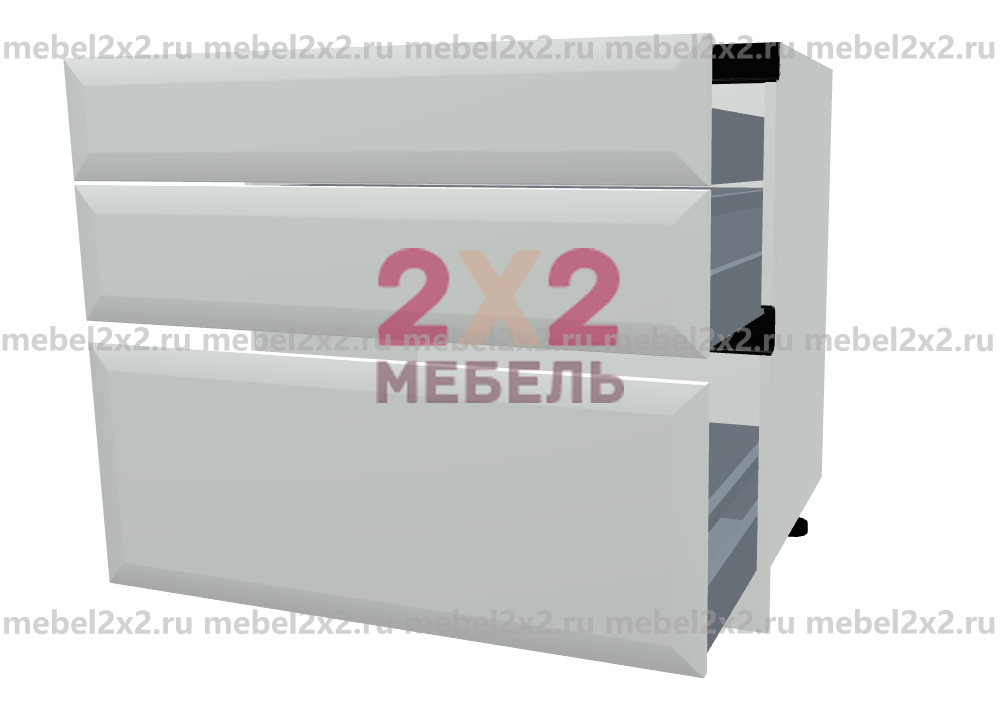 КМ La cucina molto bella Стол рабочий 3-х ящиковый 900 РУЧКА GOLA (№144) Наполнение 3-ящика 900 - Стандарт Push-to-Open (Boyard)