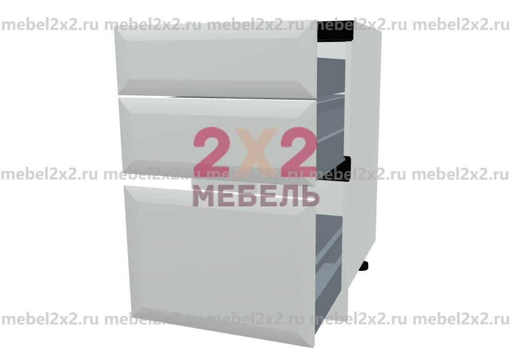 КМ La cucina molto bella Стол рабочий 3-х ящиковый 500 РУЧКА GOLA (№141) Наполнение 3-ящика 500 - Премиум с доводчиком (Firmax)