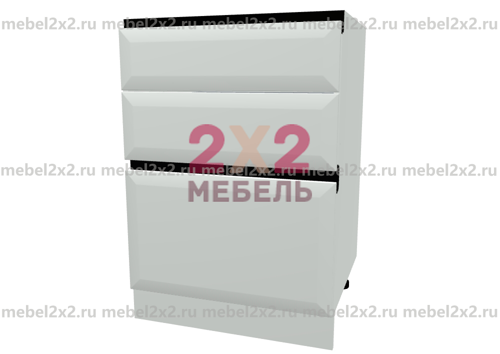 КМ La cucina molto bella Стол рабочий 3-х ящиковый 600 РУЧКА GOLA (№142) Наполнение 3-ящика 600 - Стандарт с доводчиком (Boyard)