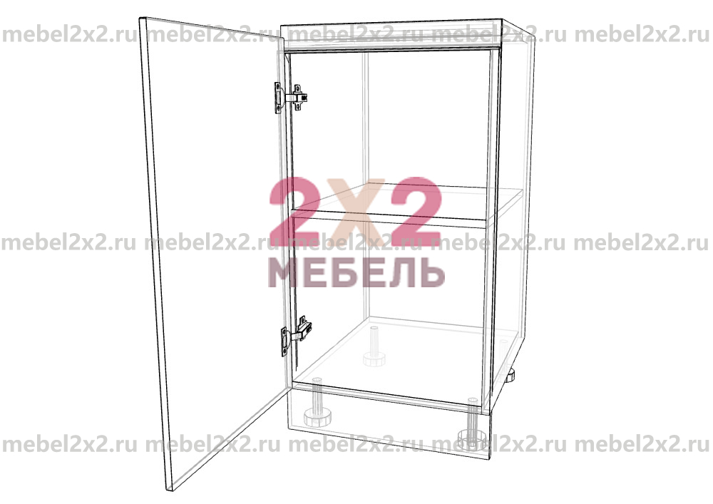 КМ La cucina molto bella Стол рабочий 1-дверный 450 РУЧКА GOLA (№130)