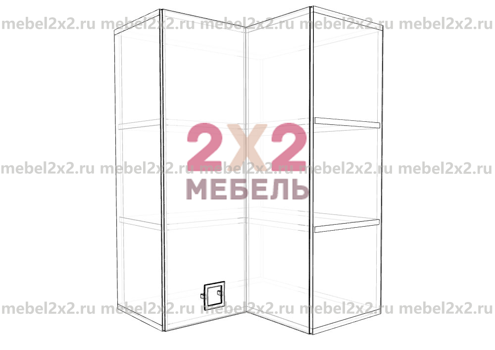 КМ La cucina molto bella Шкаф навесной угловой Высокий 2-х дверный 600 (№122)