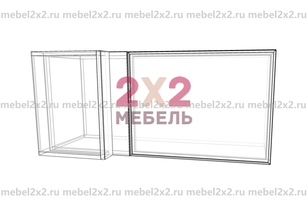 КМ La cucina molto bella Антресоль угловая высокая со стеклом 1000 (№243)