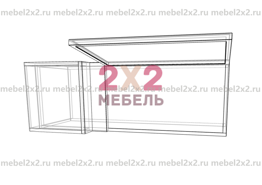 КМ La cucina molto bella Антресоль угловая со стеклом 1000 (№241)