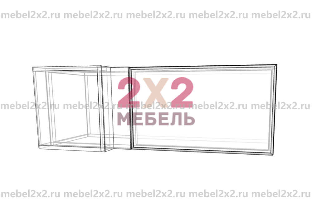 КМ La cucina molto bella Антресоль угловая со стеклом 1000 (№241)