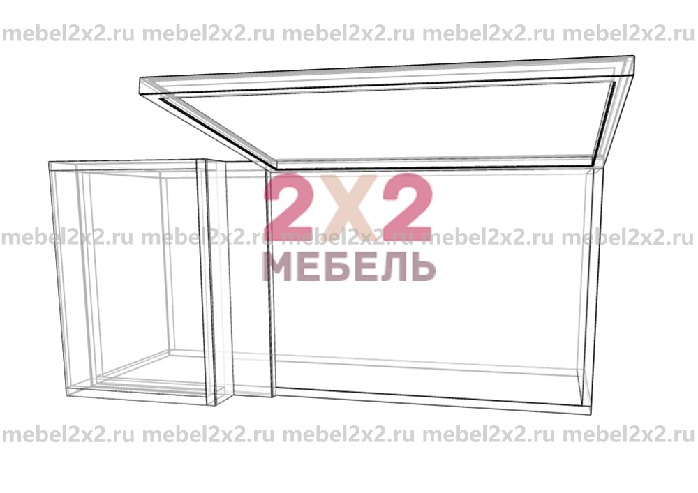 КМ La cucina molto bella Антресоль угловая высокая со стеклом 1000 (№243)