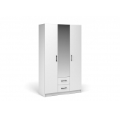 Чикаго вайт Шкаф 3д2ящ с зеркалом MAX 1200 (Белый)